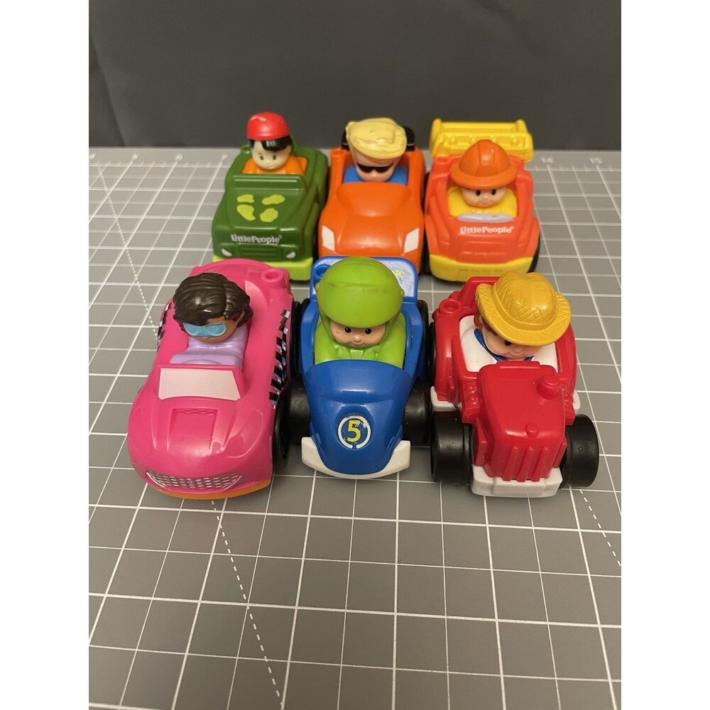 Fisher Price Little People Wheelies Mixed Lot Of 6 Cars #1